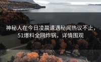 神秘人在今日凌晨遭遇秘闻热议不止，51爆料全网炸锅，详情围观