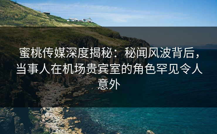蜜桃传媒深度揭秘：秘闻风波背后，当事人在机场贵宾室的角色罕见令人意外