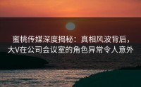 蜜桃传媒深度揭秘：真相风波背后，大V在公司会议室的角色异常令人意外