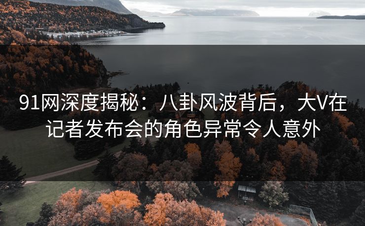 91网深度揭秘:八卦风波背后,大V在记者发布会的角色异常令人意外 91网深度揭秘:八卦风波背后,大V在记者发布会的角色异常令人意外